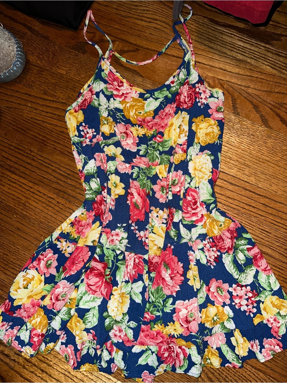 Floral Navy Sundress - Multicolor Floral Print